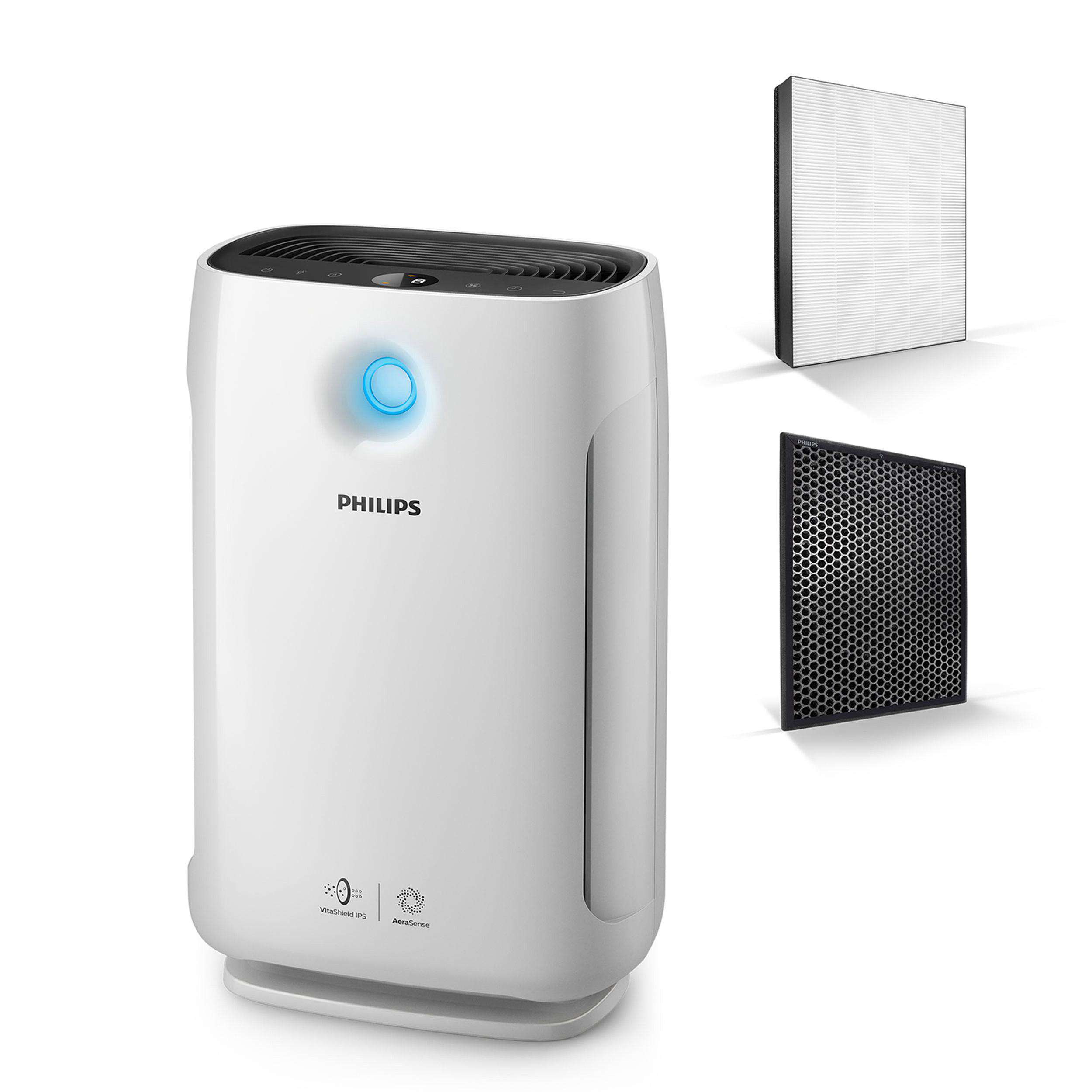 PHILIPS AC2889/10 Serie 2000i, CADR 333 m³/h, sanfter Schlafmodus Luftreiniger Weiß/Schwarz (56 Watt, Raumgröße: 79 m², HEPA- und Aktivkohlefilter, Vorfilter)