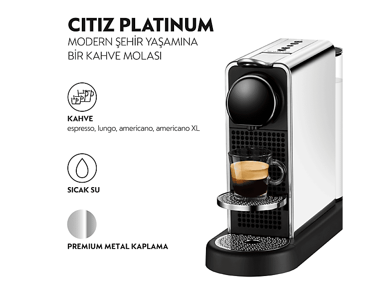 NESPRESSO C140 Citiz Platinium Metalik Kahve Makinesi_1