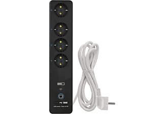EMOS GoSmart Hosszabbító kábel 2 m, 4 aljzat, kapcsoló, USB A, USB C, Wifi (P1422ST)