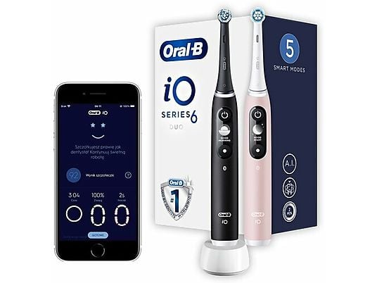 Zestaw szczoteczek magnetycznych ORAL-B IO M6 DUO Black / Pink Sand