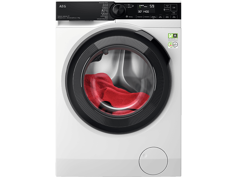 AEG LR8E75495 Waschmaschine 1351 Serie A) Vormisch-Technologie (9 U/Min., ÖkoMix 8000 kg, Wifi mit PowerCare