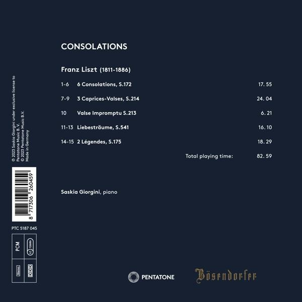 Saskia Giorgini (piano) - Liszt Consolations  - (CD)