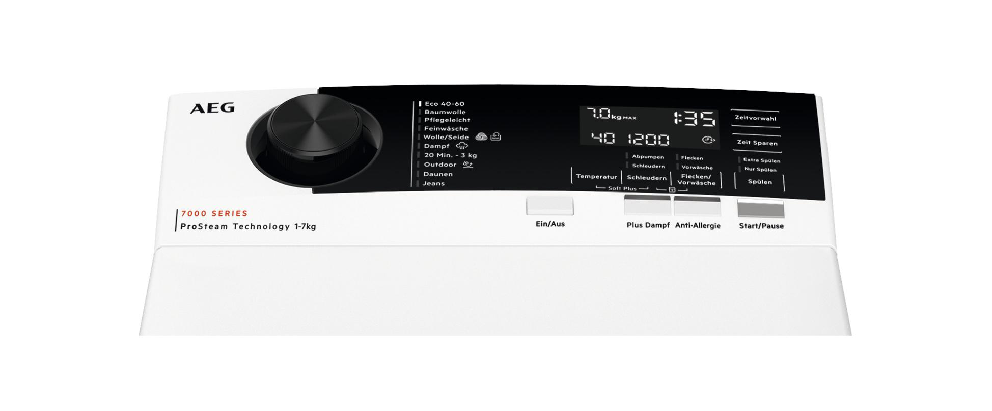 AEG LTR7A70370 Serie 7000 ProSteam® mit Dampfprogramm Waschmaschine (7 kg, 1251 U/Min., C)