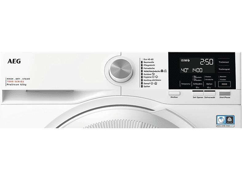 AEG LWR7G60690 Serie 7000 ProSteam® mit Dampfprogramm Waschtrockner (9 kg / 5 kg, 1600 U/Min.)