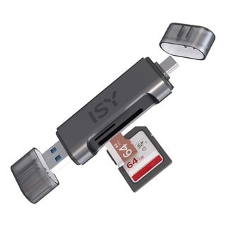 ISY ICR-6000 - 2-in-1-USB-Kartenleser (Schwarz)