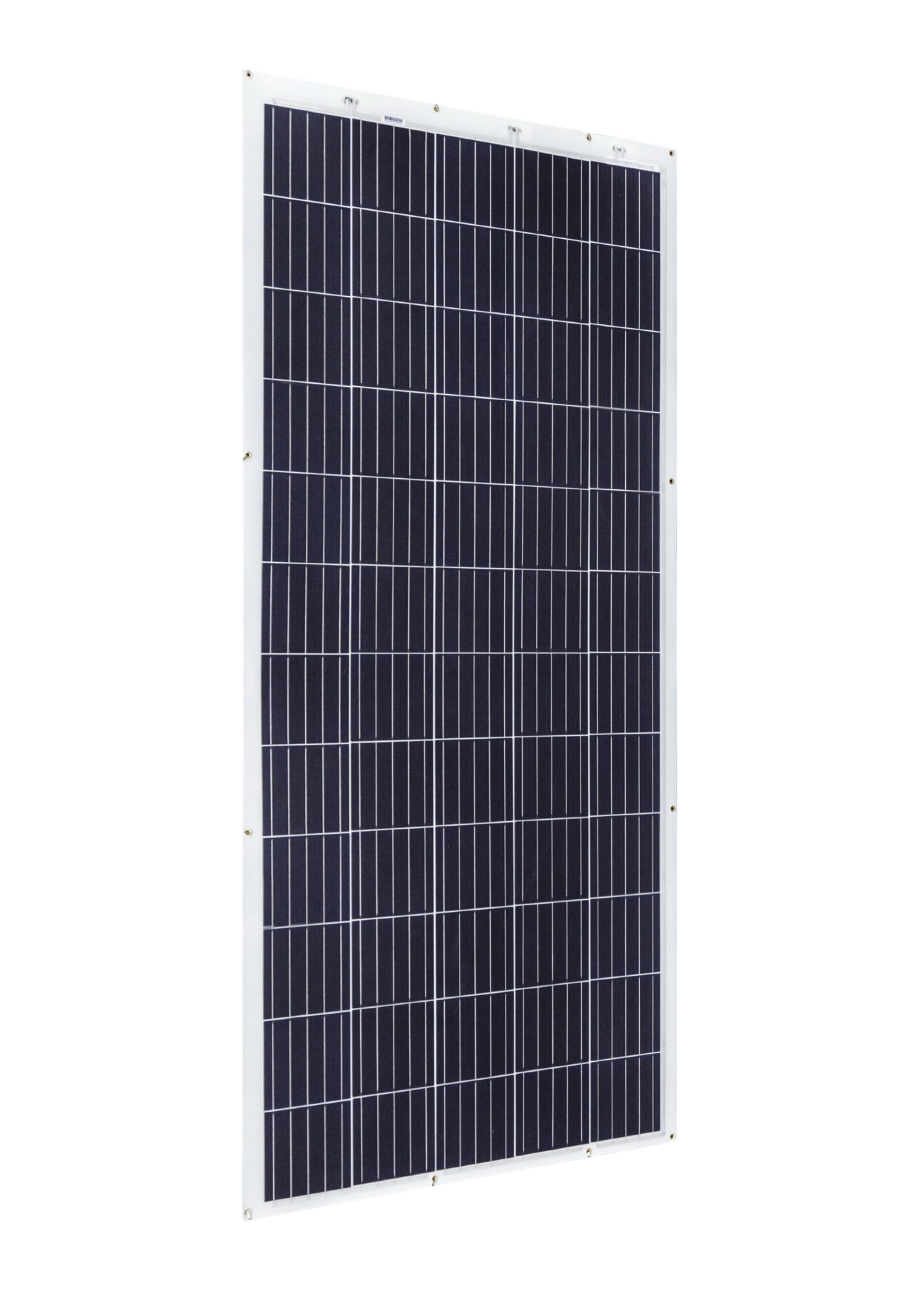 Sonnenkollektor mit weißem Rahmen. Schwarzes Rastermuster innen. Vertikale Ausrichtung.