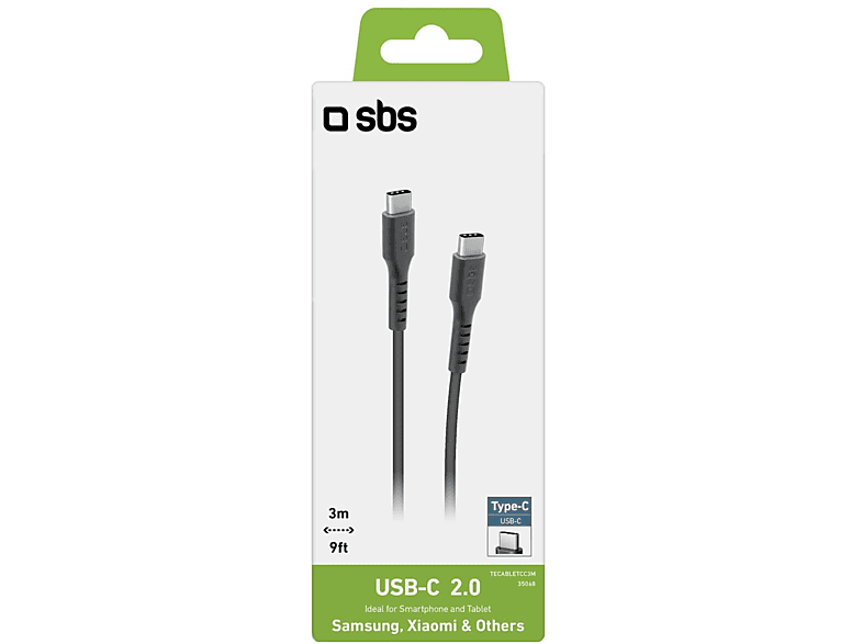 SBS USB-C do USB-C 3m V2,0 Czarny – zdjęcie 2