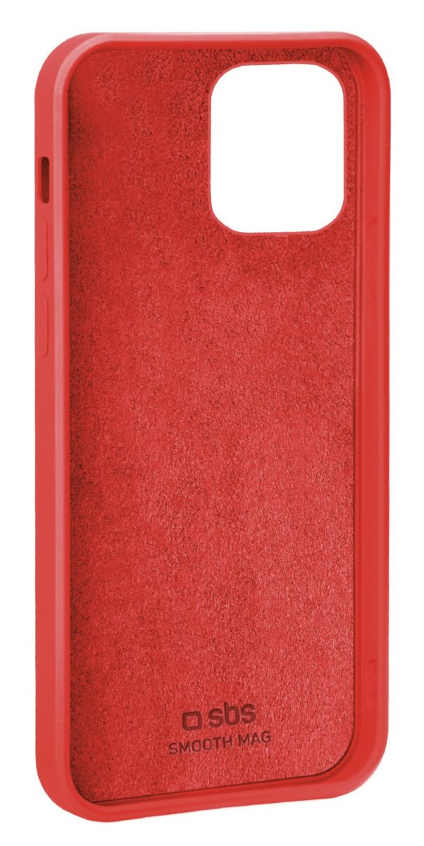 Czerwone etui na telefon z marką 'sbs SMOOTH MAG'.