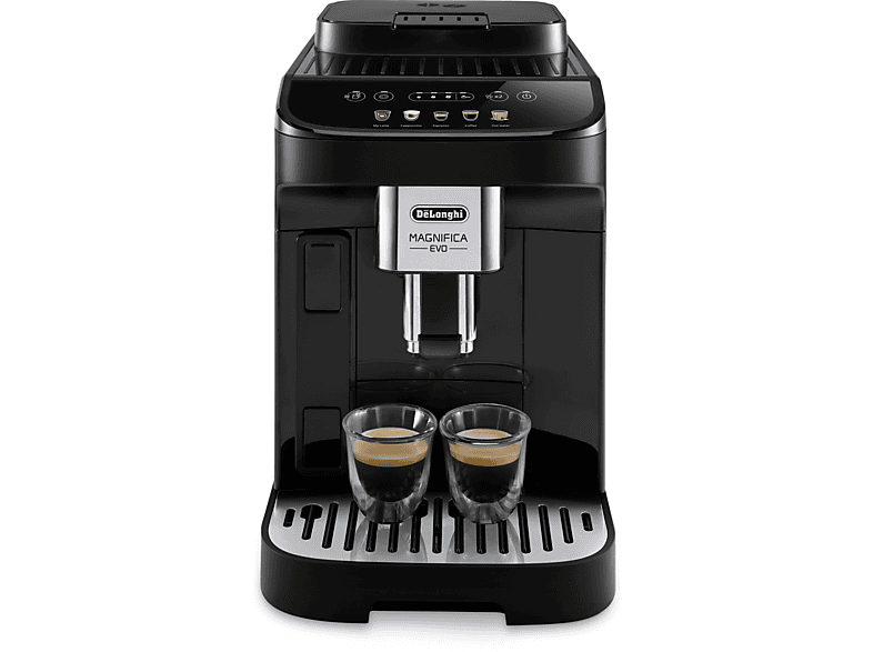 DELONGHI Magnifica Evo ECAM290.61.B - 4 Kaffeespezialitäten, 5 Direktwahltasten, cremiger Milchschaum, einfache Bedienung, Kaffeevollautomat Schwarz