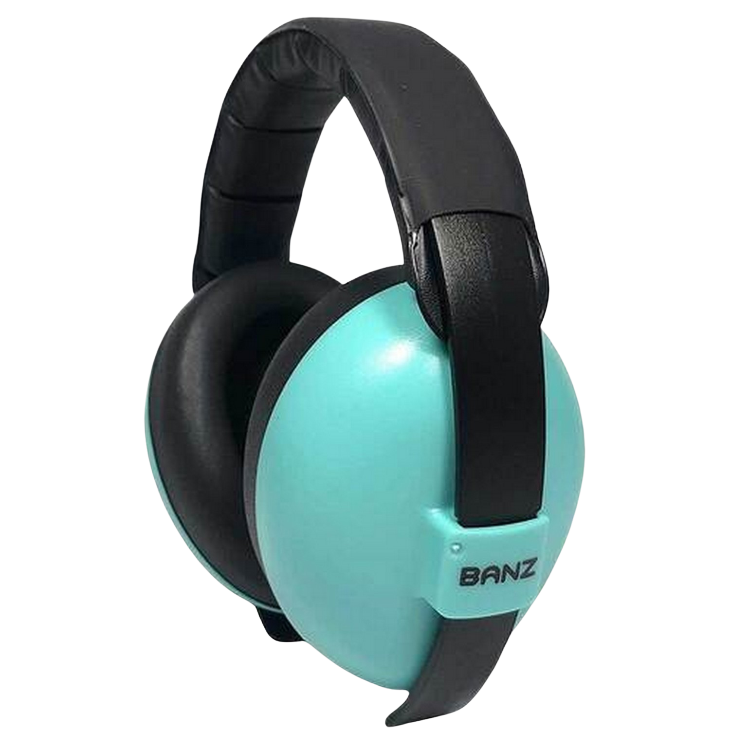 Baby oorbeschermers, teal kleur met zwarte details.