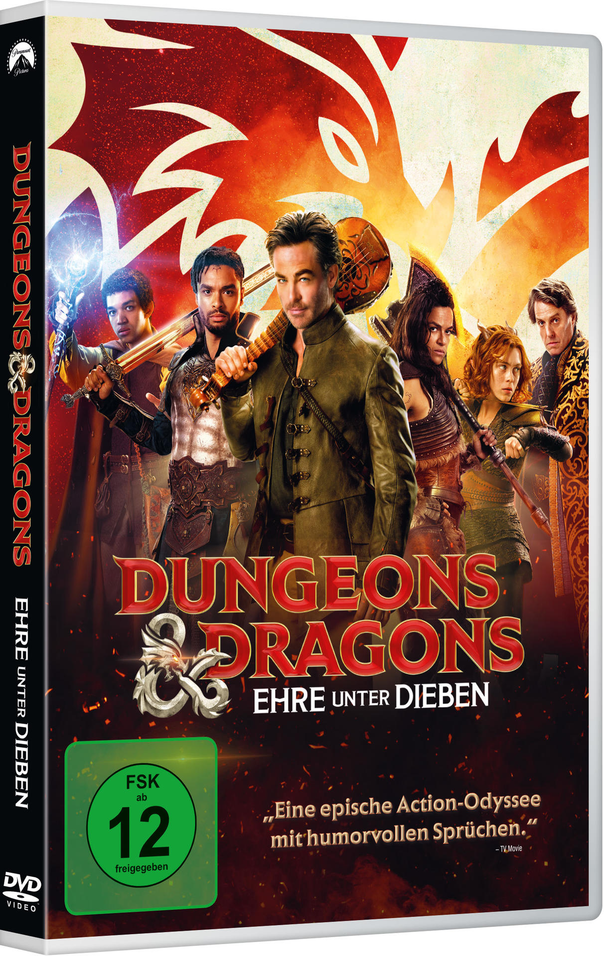 DVD-Hülle für Dungeons & Dragons: Ehre unter Dieben, mit Besetzung und Titel.