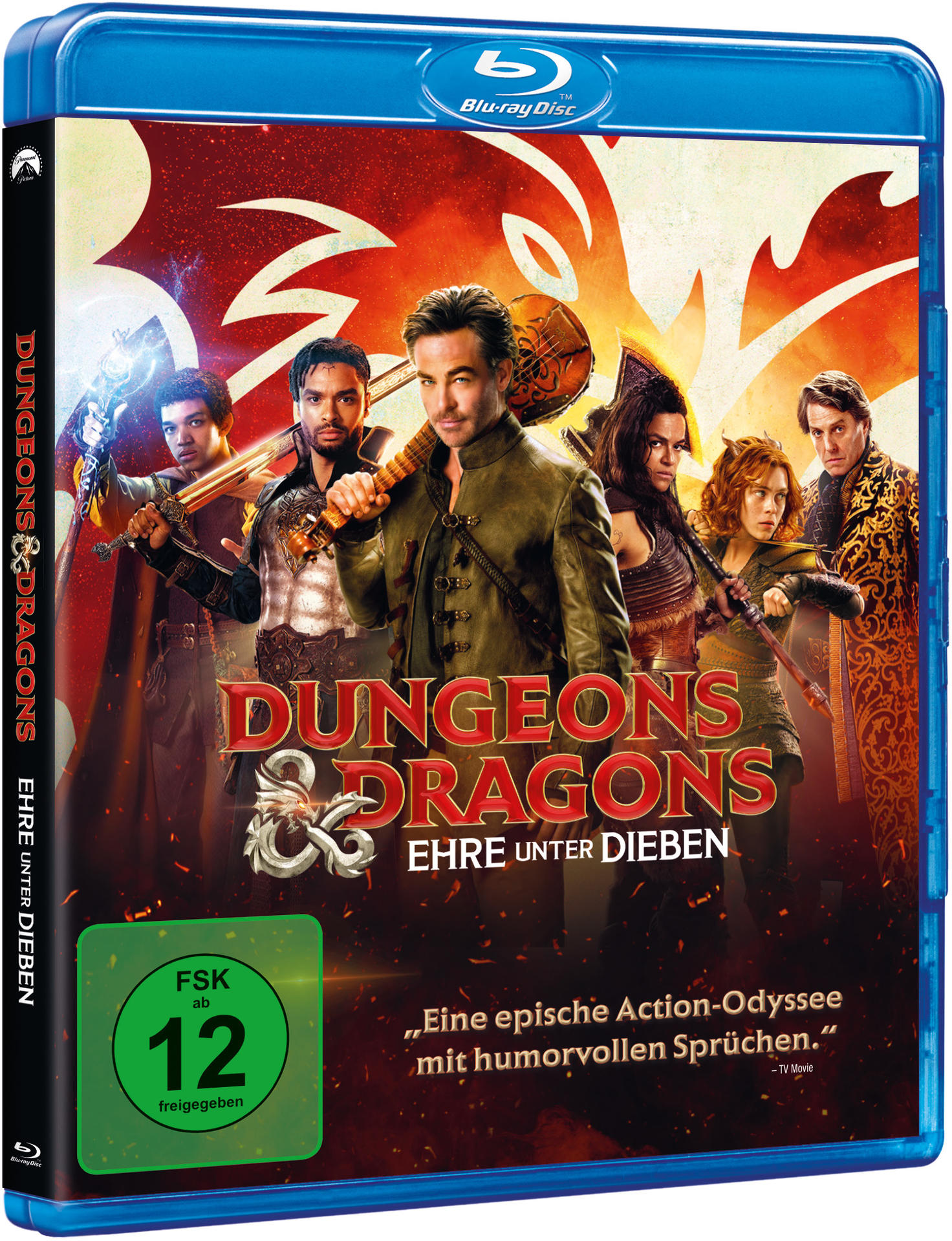 Blu-ray-Disc des Films Dungeons & Dragons: Ehre unter Dieben mit Besetzung.