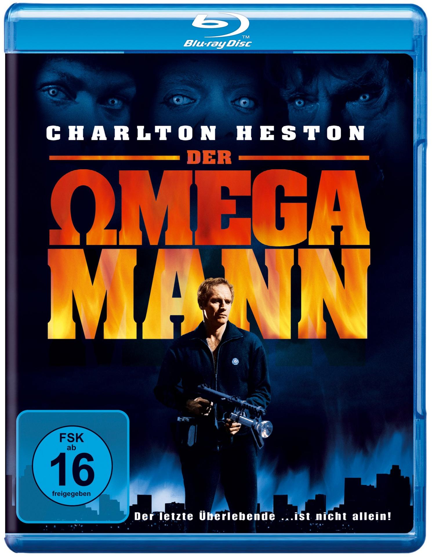 Blu-ray-Cover mit Charlton Heston, einem Mann mit Waffe und Flammen.