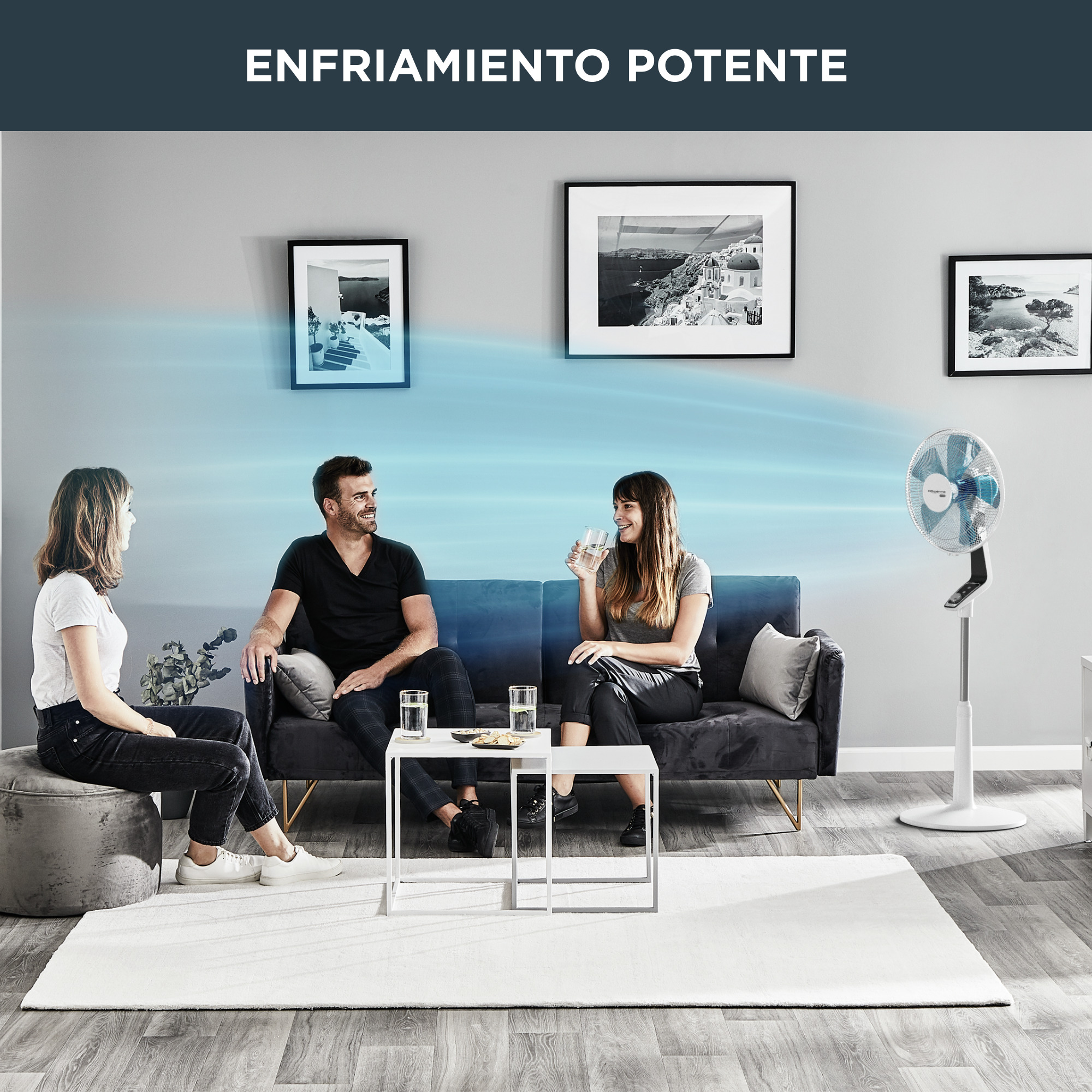 Ventilador de pie - Rowenta VU5640 Turbo Silence Extreme 4 Velocidades, Sistema Oscilación