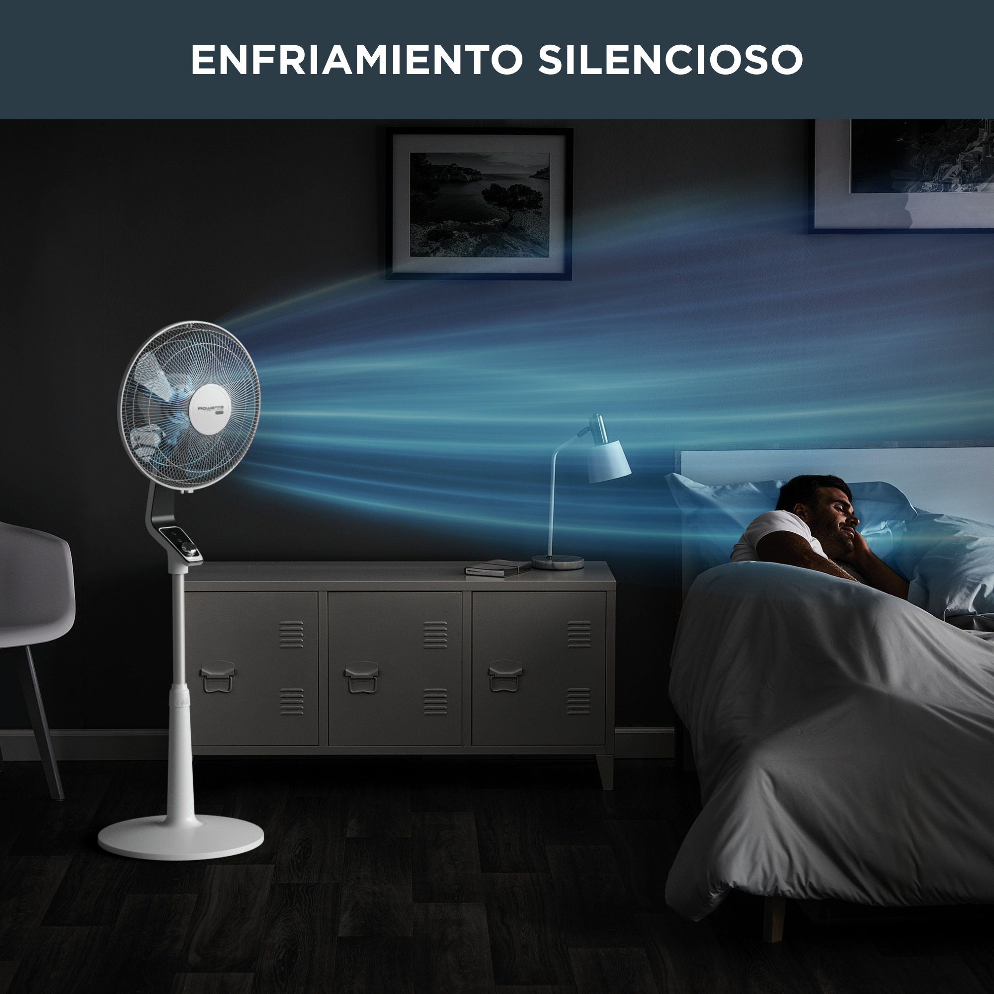 Ventilador de pie - Rowenta VU5640 Turbo Silence Extreme 4 Velocidades, Sistema Oscilación