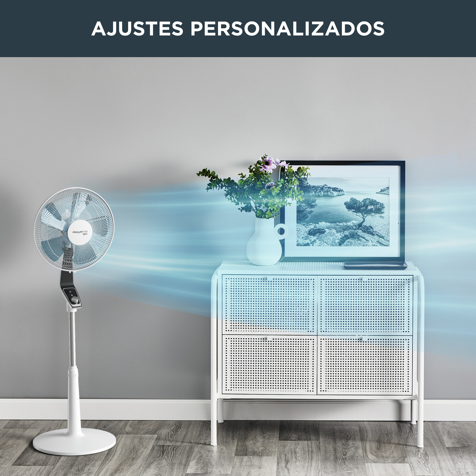 Ventilador de pie - Rowenta VU5640 Turbo Silence Extreme 4 Velocidades, Sistema Oscilación