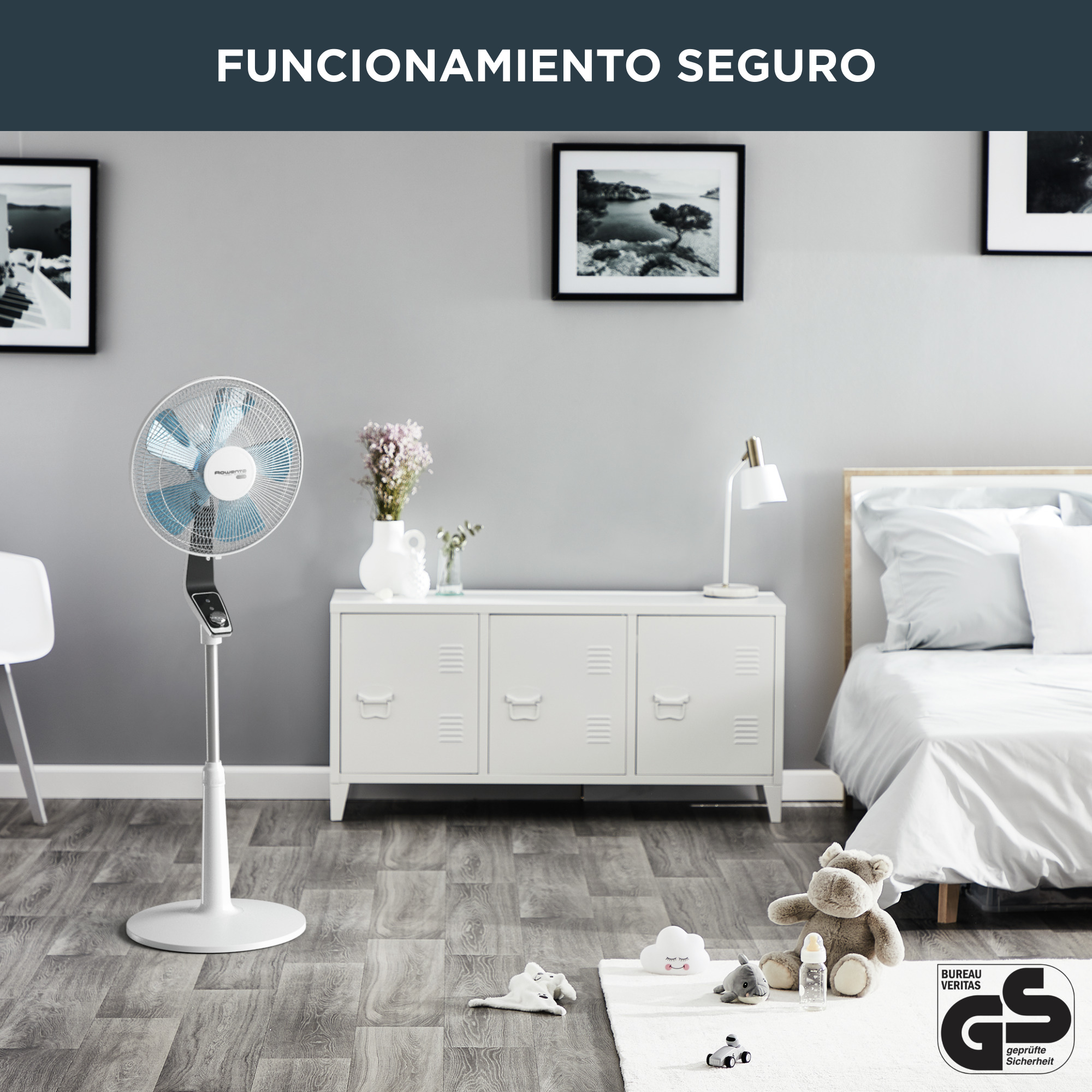 Ventilador de pie - Rowenta VU5640 Turbo Silence Extreme 4 Velocidades, Sistema Oscilación