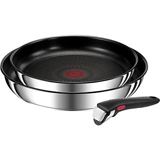 Set de sartenes - Tefal Ingenio Preference L97394 24-28, Antiadherente, Acero Inoxidable, Con Mango Extraíble, Acero Inoxidable