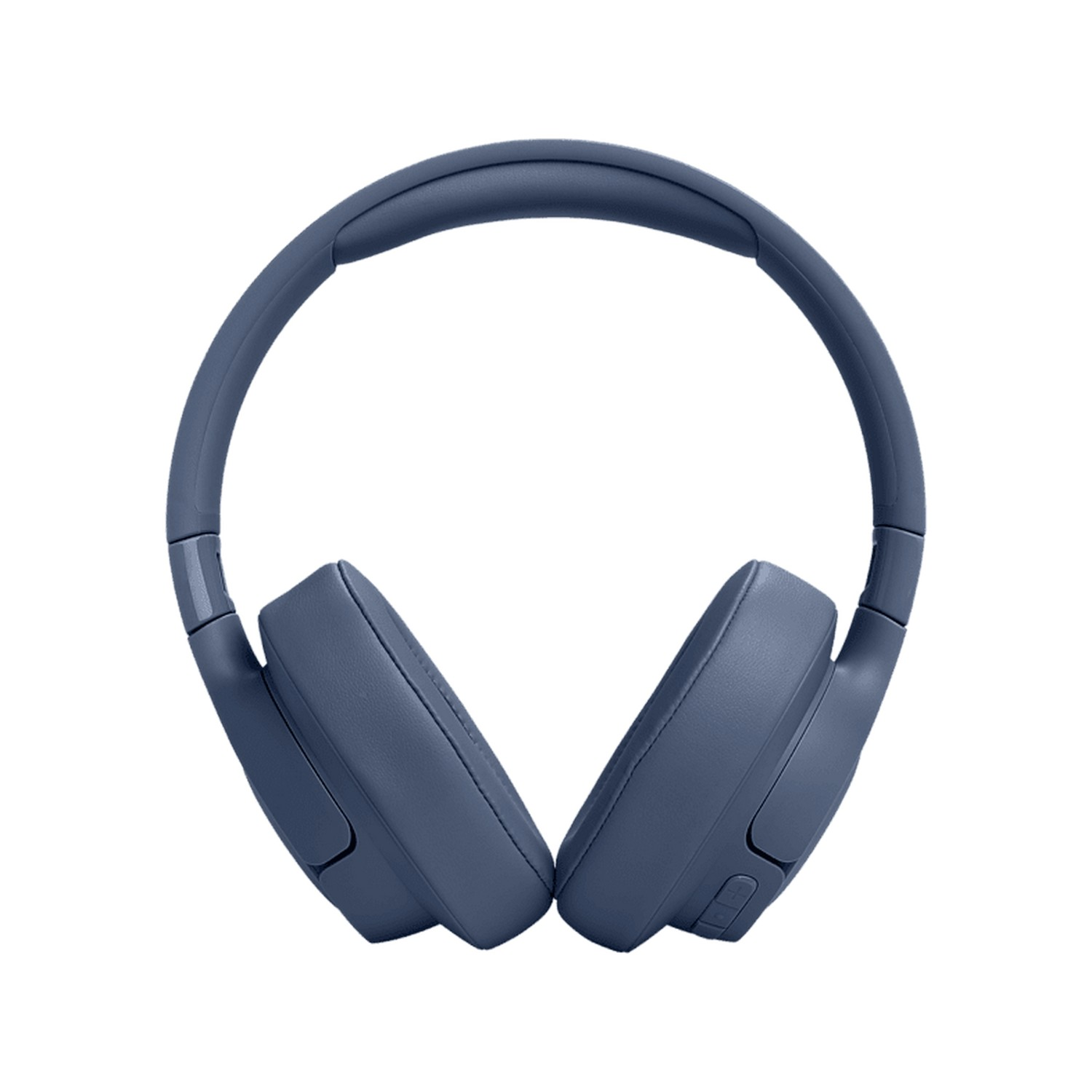 Casque JBL bleu, design circum-auriculaire, isolé sur fond blanc.