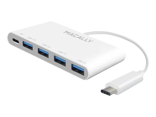 MACALLY UC3HUB4C - Hub USB-C (bianco)