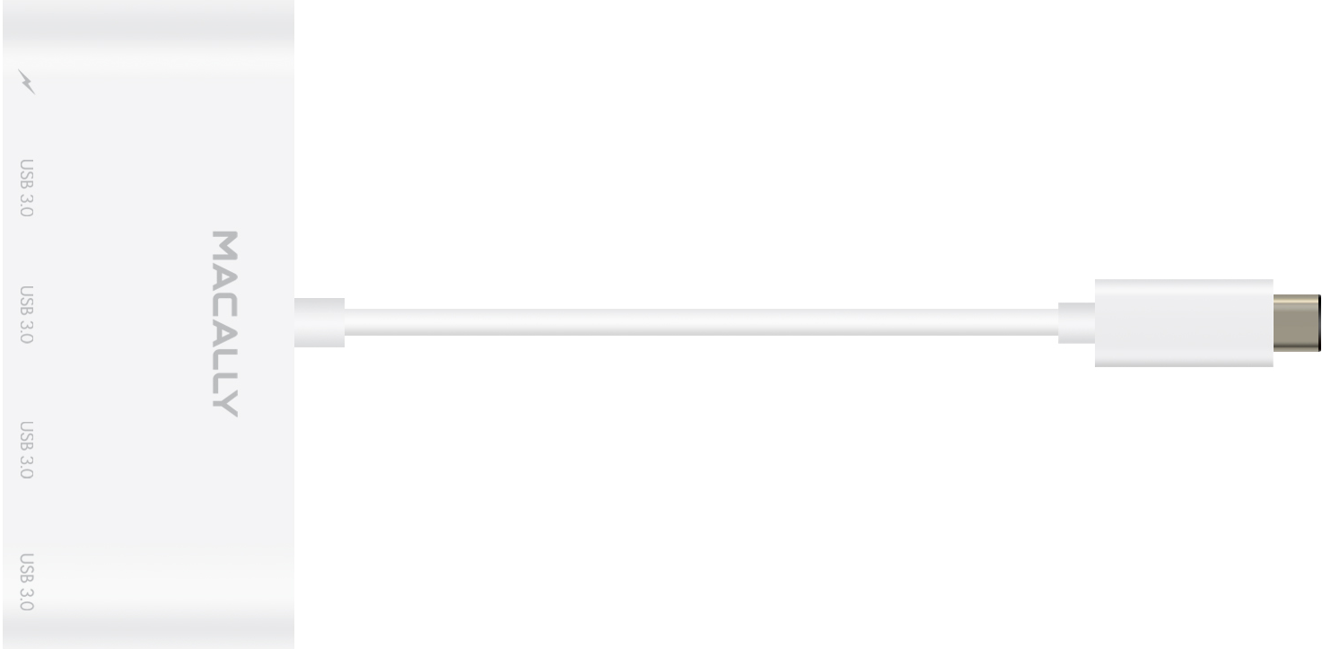 MACALLY UC3HUB4C - Hub USB-C (bianco)