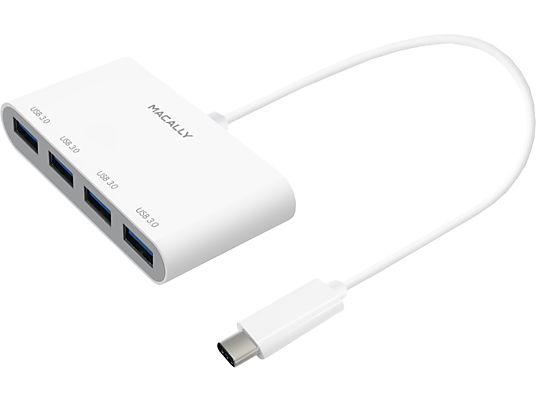 MACALLY UCHUB4 - Hub USB-C (Blanc)