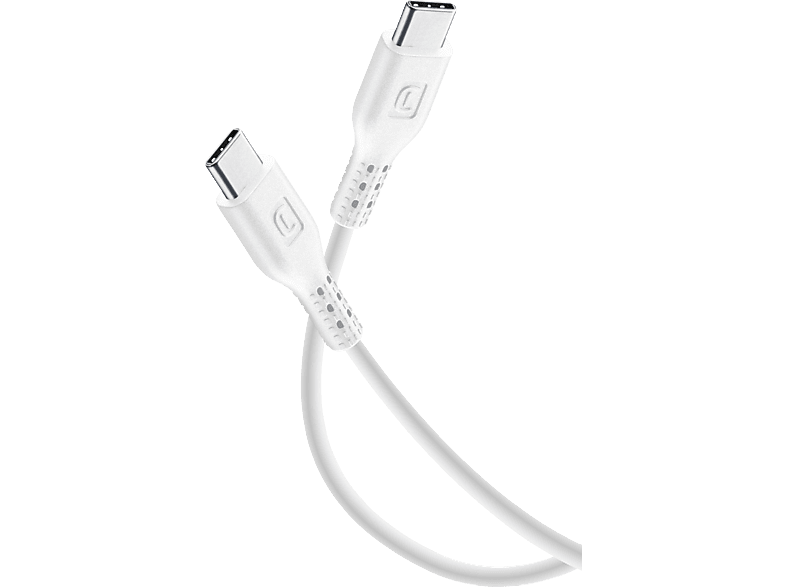 CELLULAR LINE Power Cable m, 2 USB-C, USB-C Datenkabel/Ladekabel, auf Weiß