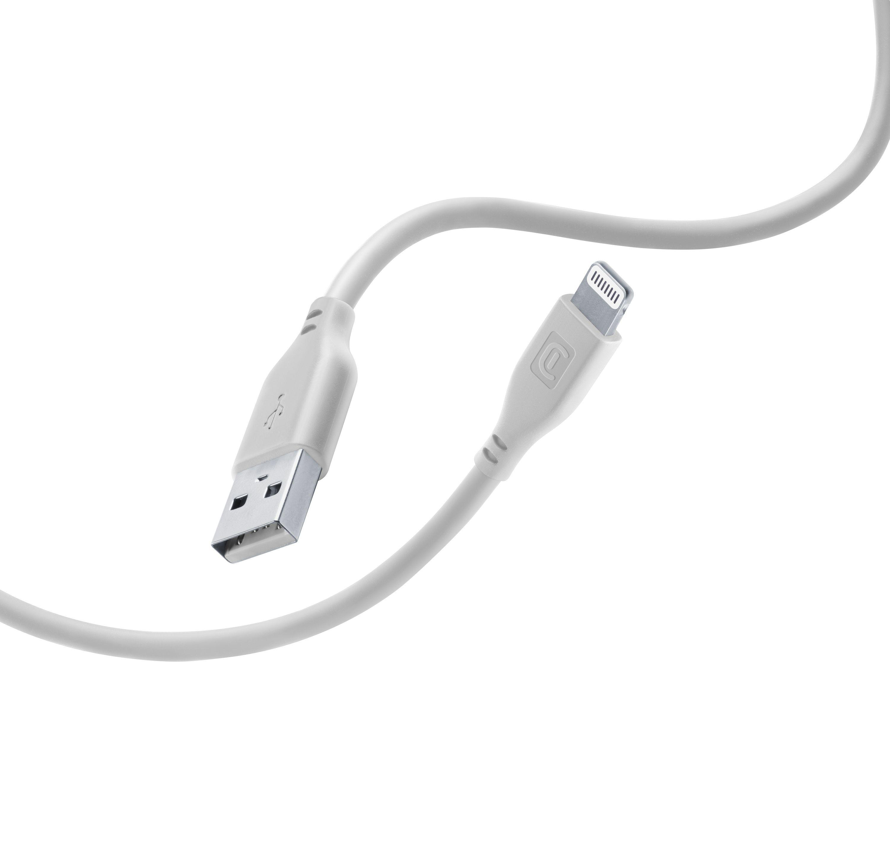 auf CELLULAR Lightning Ladekabel, LINE 1,2 USB, m, Grau Softtouch