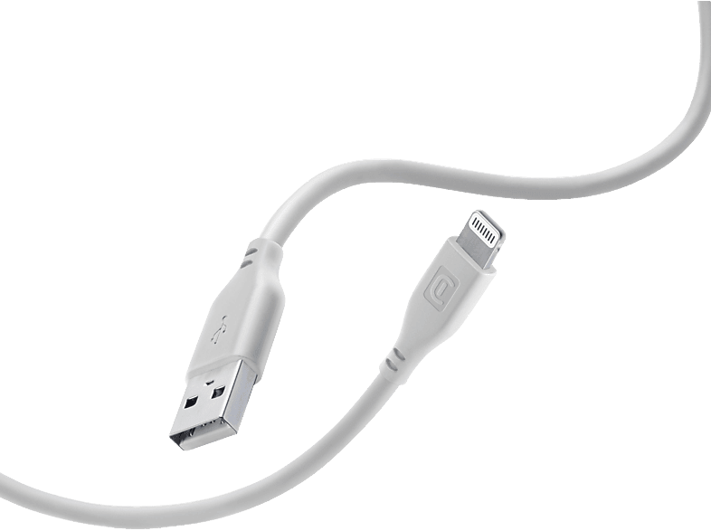 CELLULAR LINE Softtouch Lightning auf USB, Ladekabel, 1,2 m, Grau