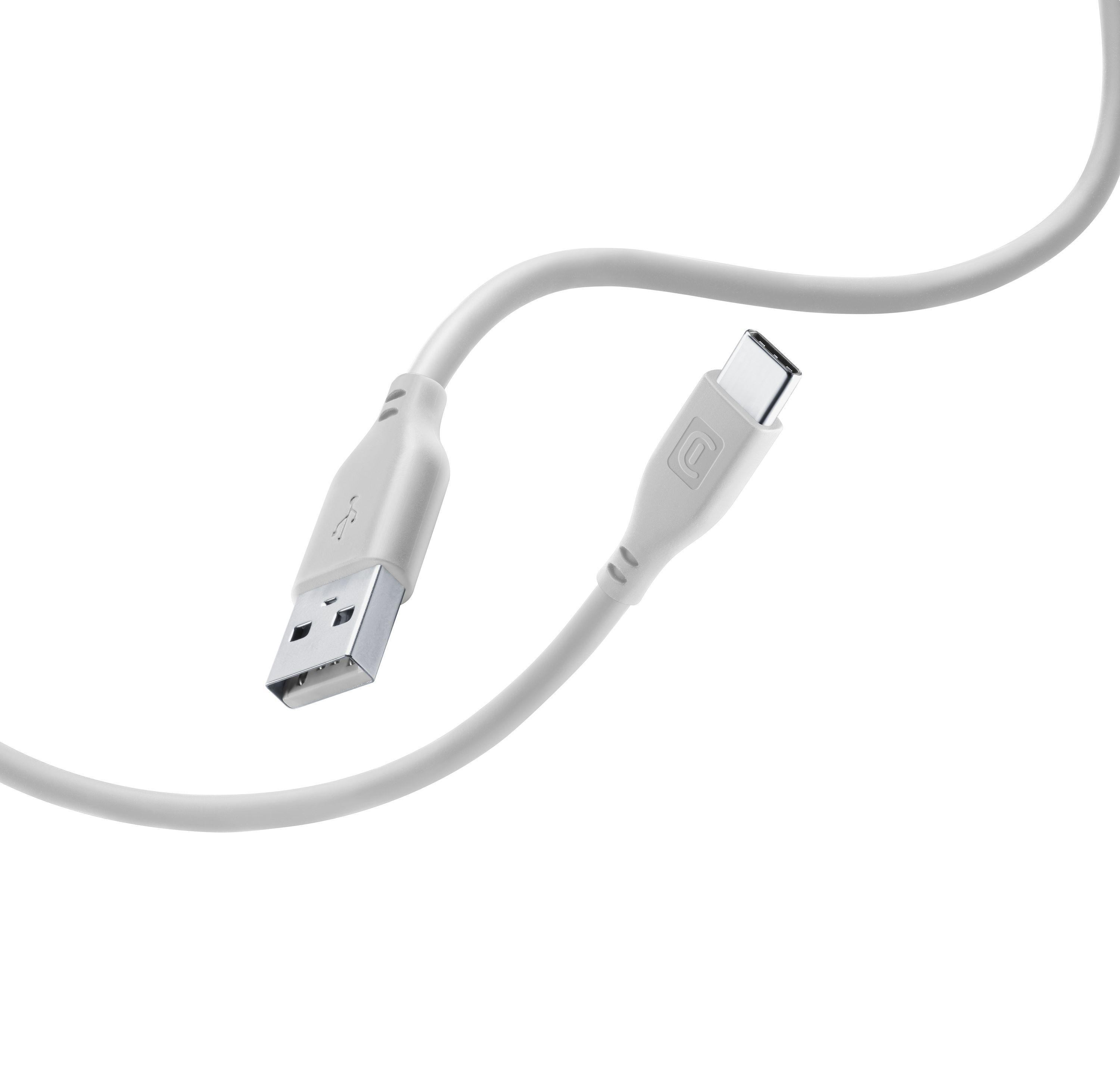 CELLULAR LINE Softtouch Ladekabel, USB, auf USB-C 1,2 Grau m
