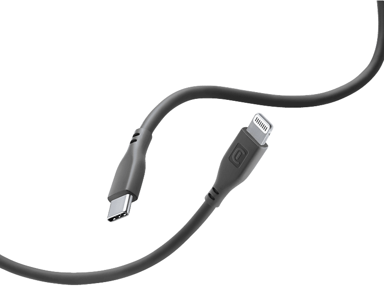 CELLULAR LINE Softtouch USB-C auf Lightning, Ladekabel, 1,2 m, Schwarz