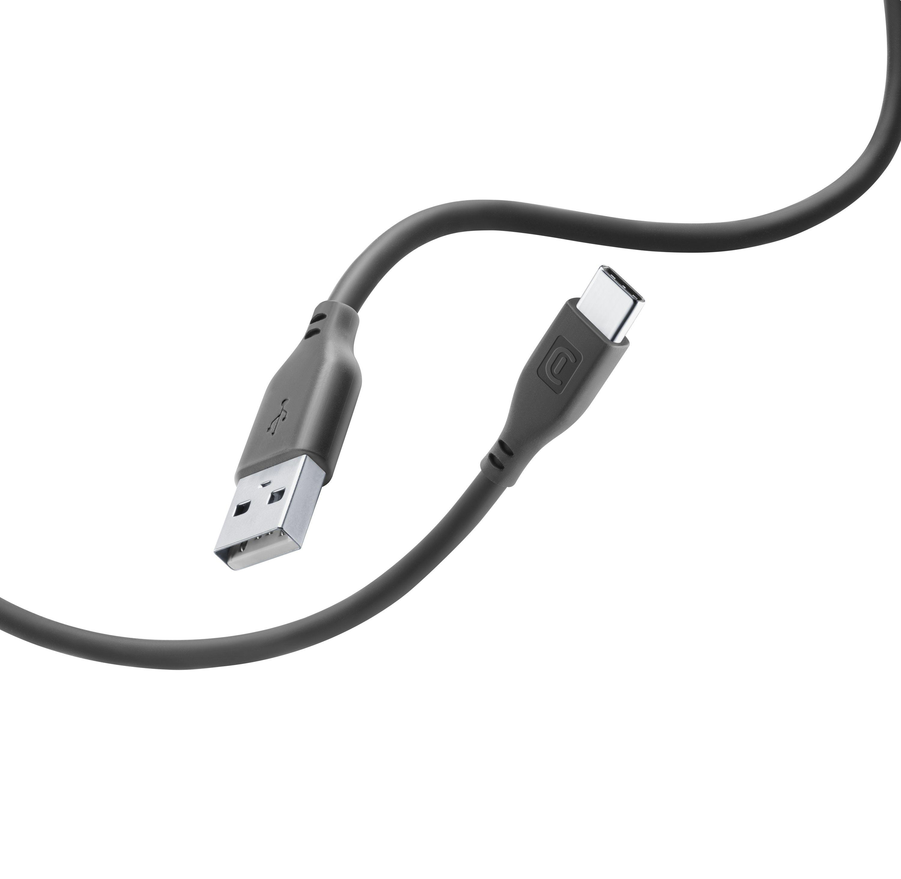 CELLULAR LINE USB, Schwarz Ladekabel, 1,2 auf m, Softtouch USB-C