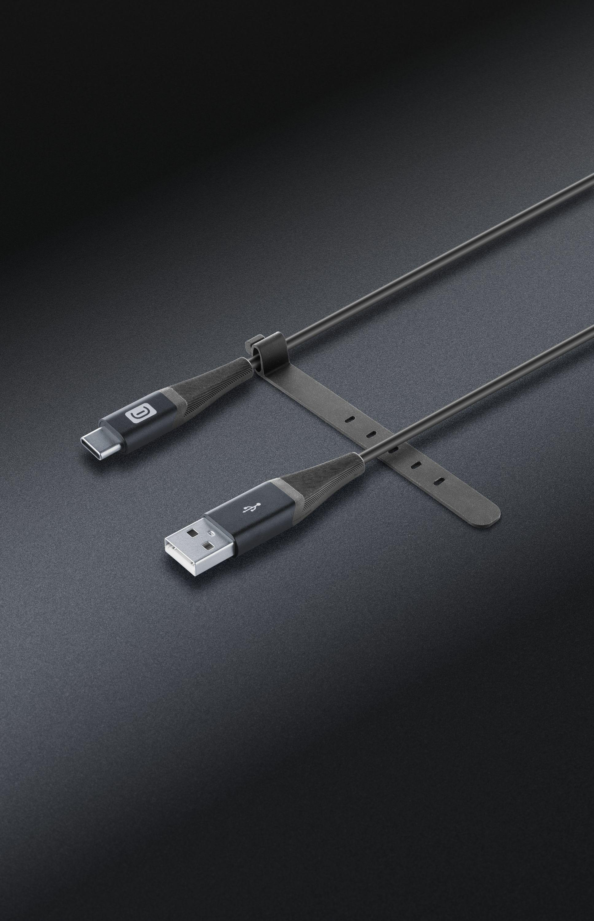 CELLULAR LINE Pro + Cable Ladekabel, m, auf 1,2 Schwarz USB, USB-C