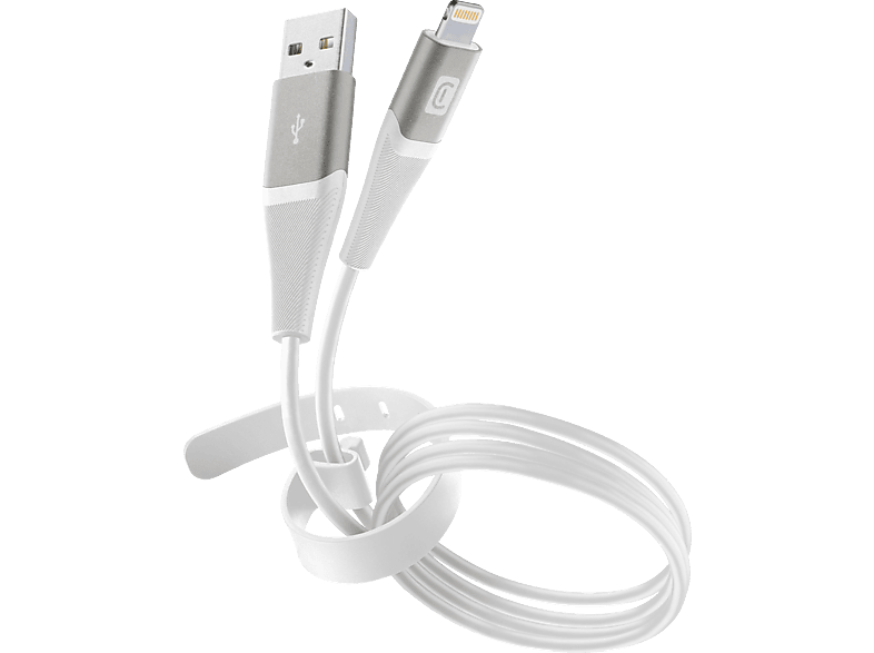 CELLULAR LINE Pro + Cable Lightning auf USB, Ladekabel, 1,2 m, Weiß Handy Kabel & Adapter