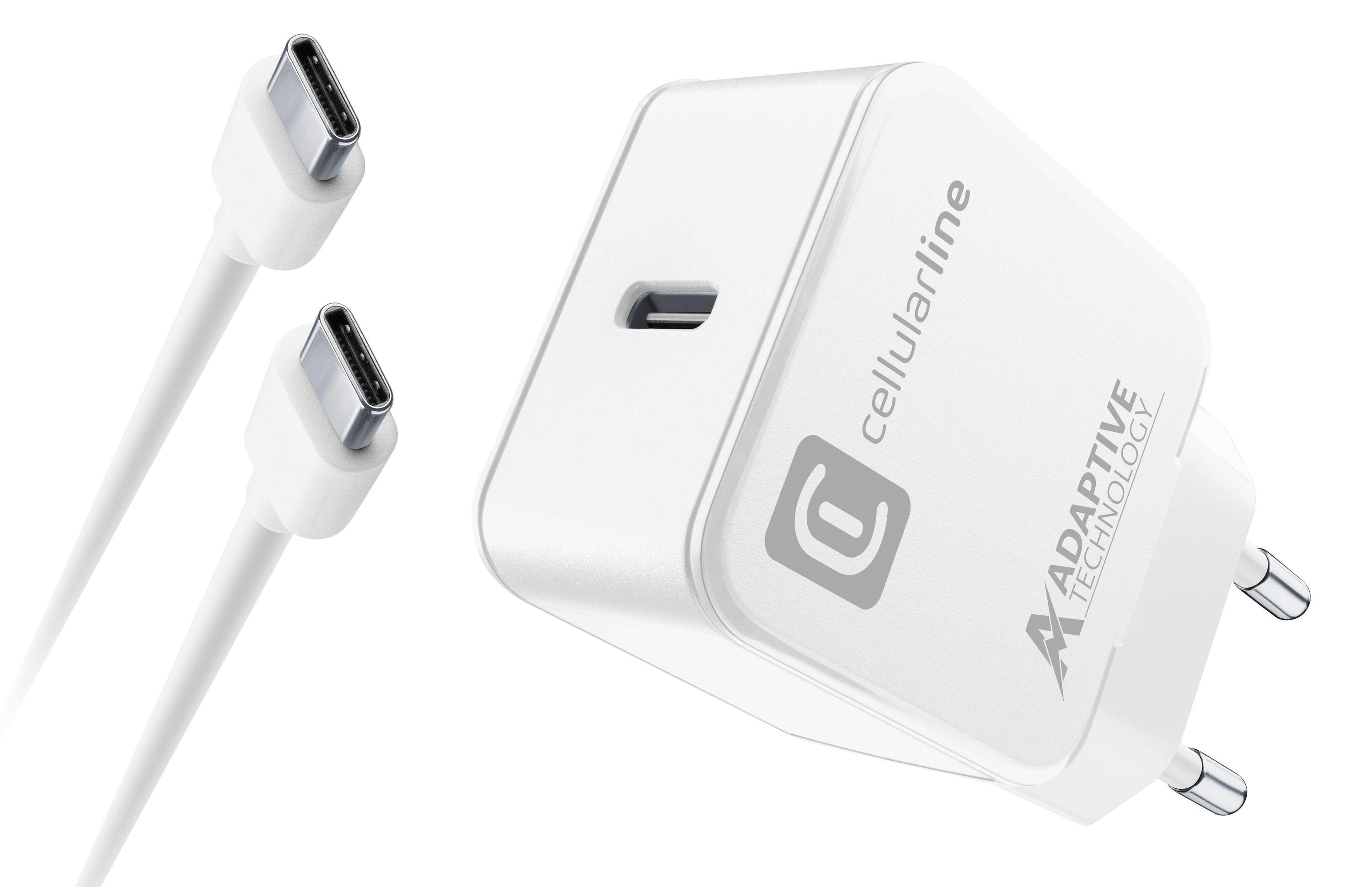 CELLULAR LINE USB-C-Auflade-Kit Ladegerät Weiß 15 W, Samsung