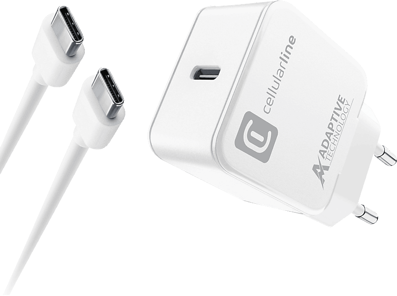 CELLULAR LINE W, Ladegerät USB-C-Auflade-Kit Samsung 15 Weiß