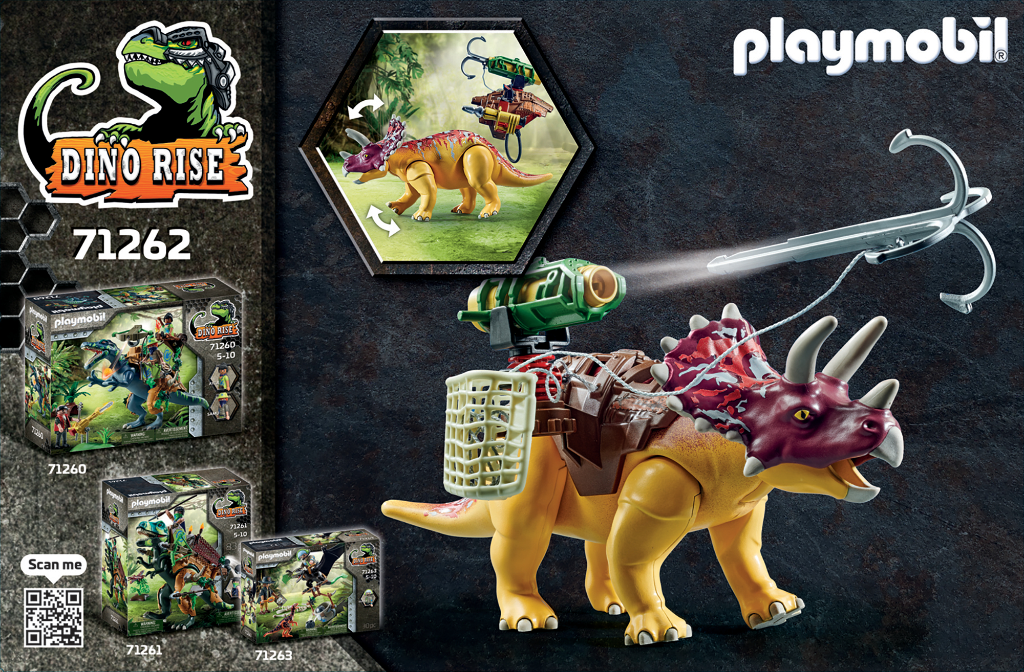 PLAYMOBIL 71262 Triceratops Spielset, Mehrfarbig