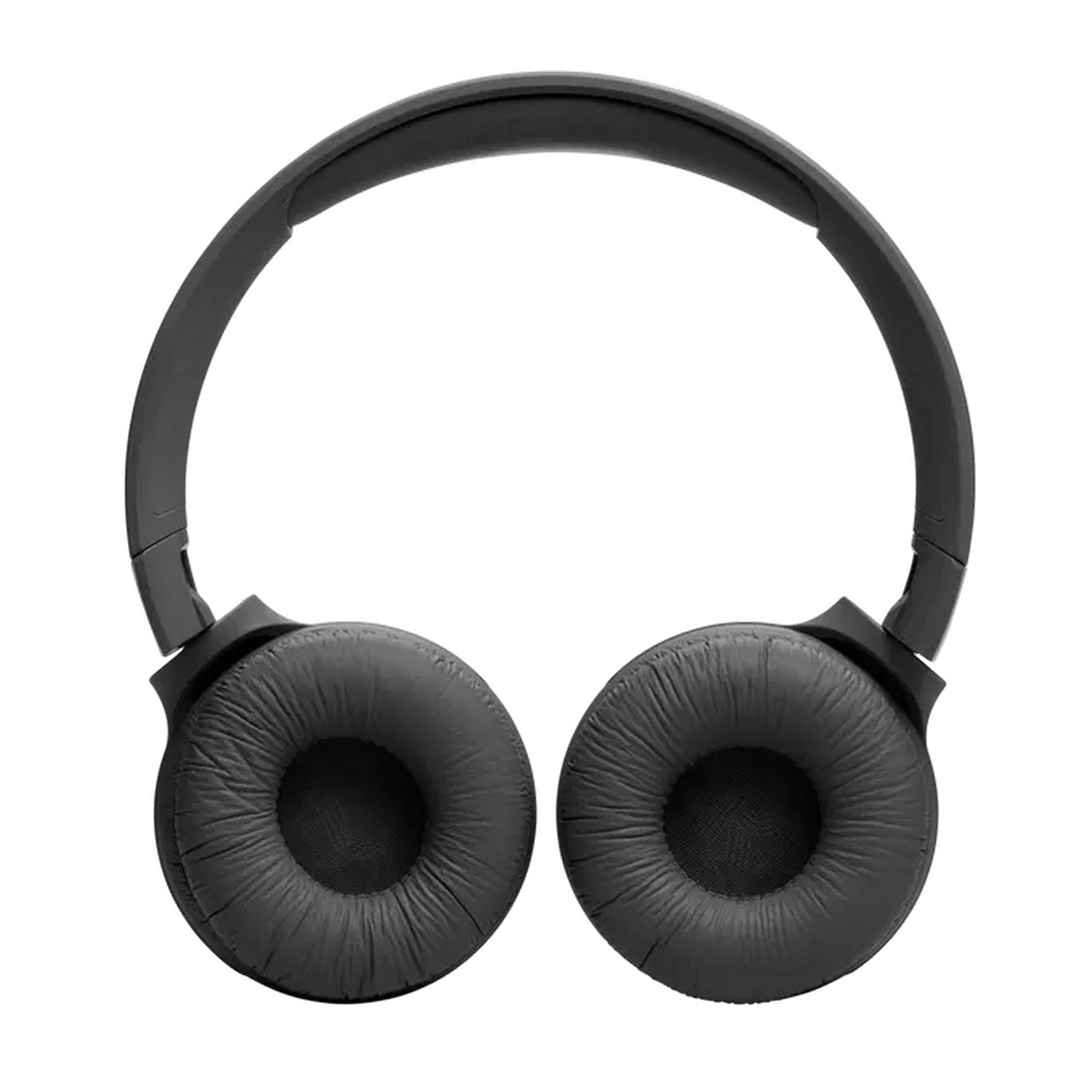 Casque JBL noir, vue de dessus. Les écouteurs sont ronds et le bandeau les relie.