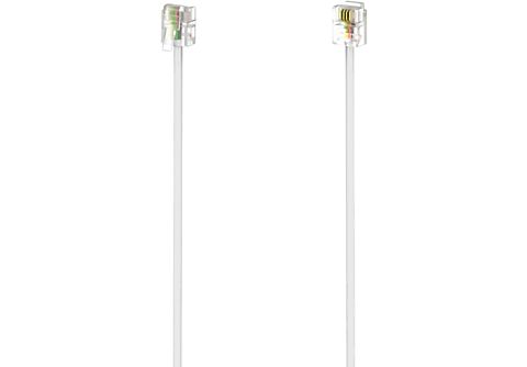 HAMA Câble modulaire RJ-11 6p4c mâle 10 m Blanc (00201135)