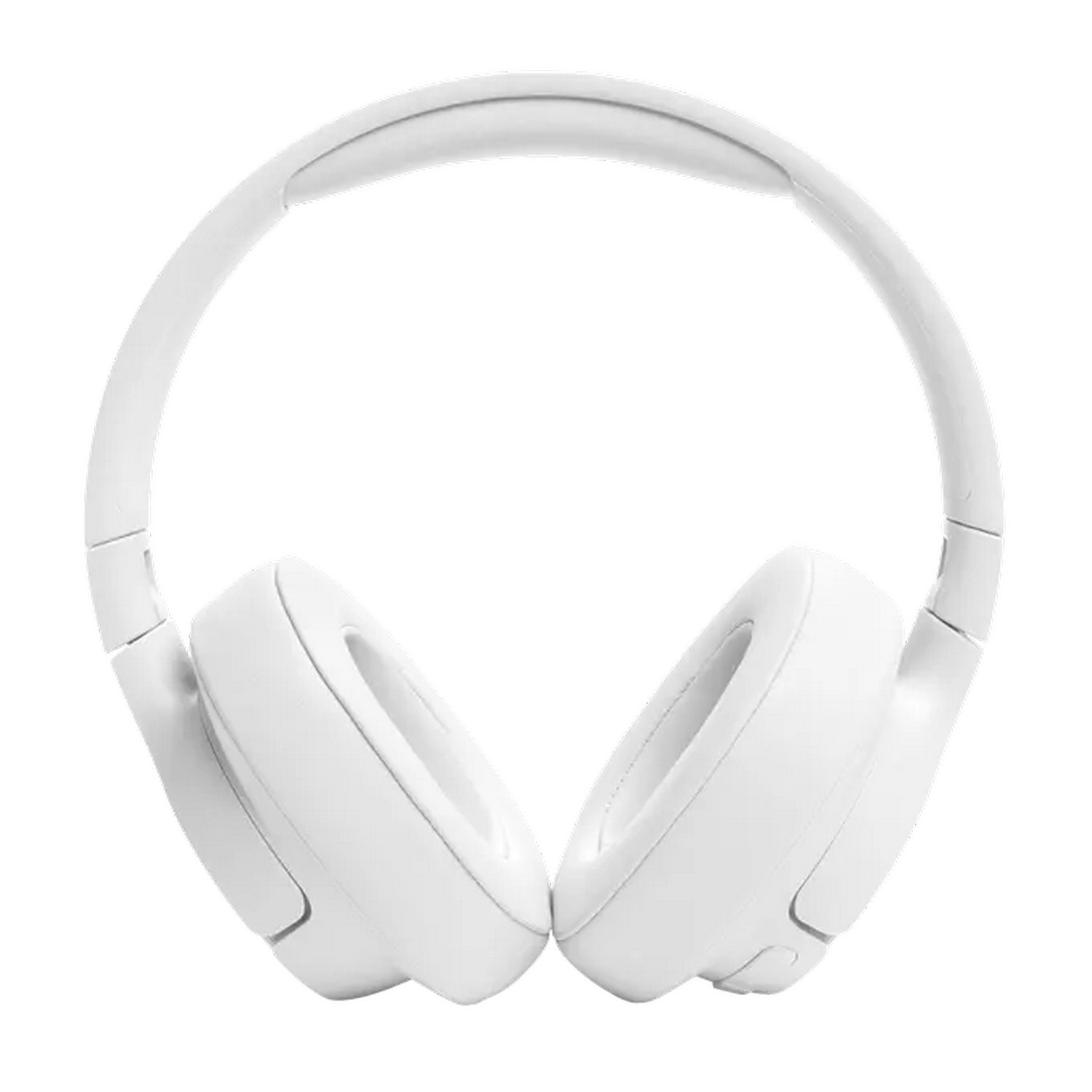 Casque blanc sur fond blanc, centré, face avant.