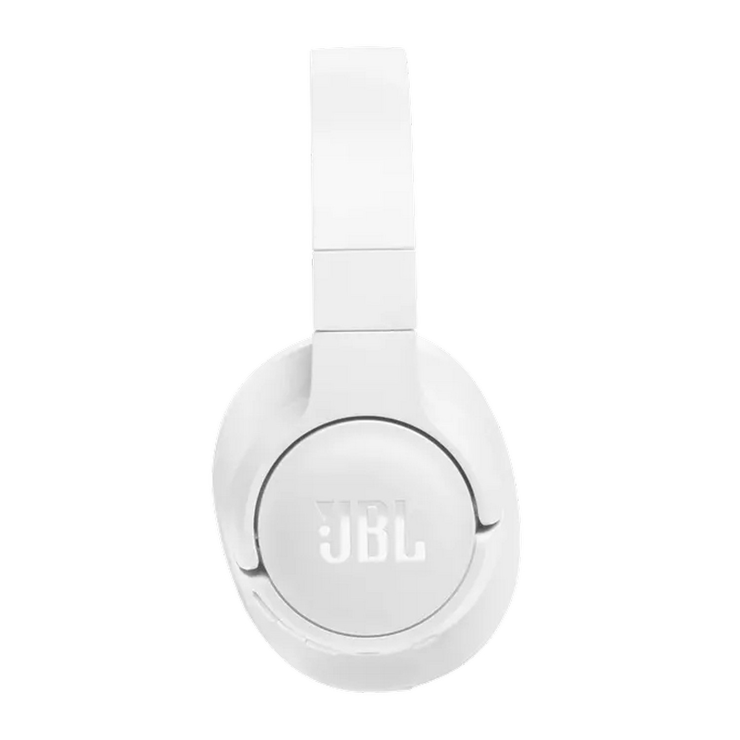 Casque JBL blanc, design simple, isolé sur fond blanc.