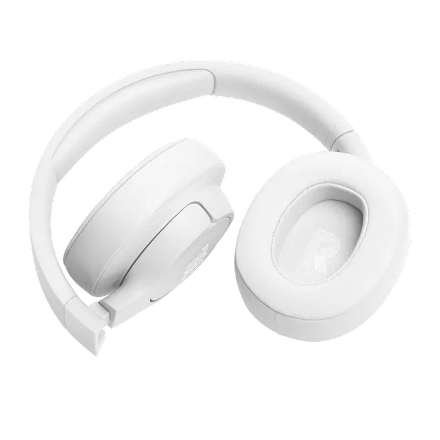 Casque blanc sur fond blanc, plié.