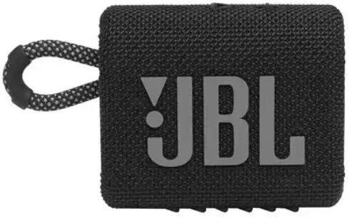 Czarny głośnik JBL z logo JBL.