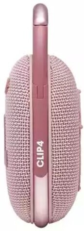 Różowy głośnik Clip 4, widok z boku.