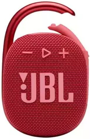 Czerwony głośnik JBL Clip z karabińczykiem.