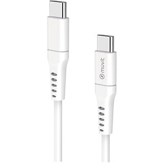 Cable - Muvit for Change, De USB-C a USB-C, 3A, 0.2 m, Blanco