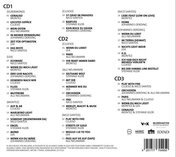 CD-Cover mit Titelliste und Künstlernamen.