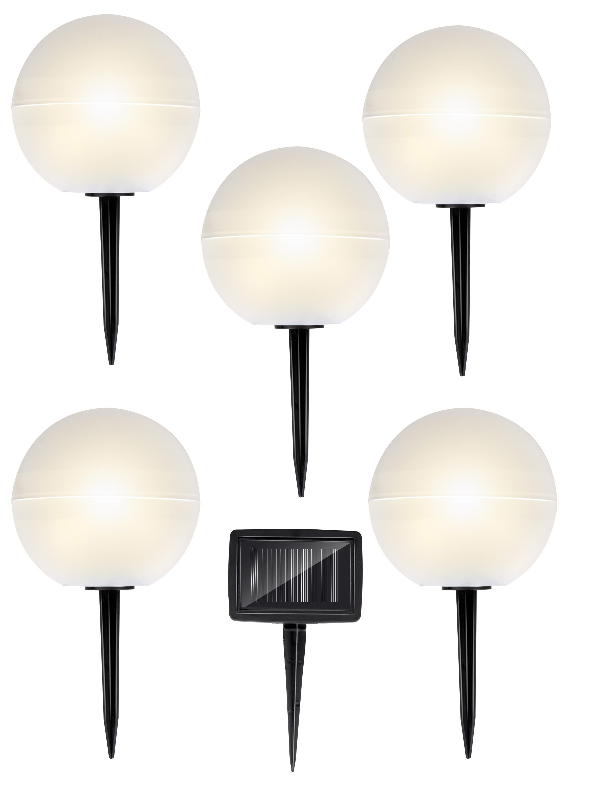LED GRUNDIG Weiß, Set Warmweiß/Farbwechsel 5er Bodenleuchten, Solar
