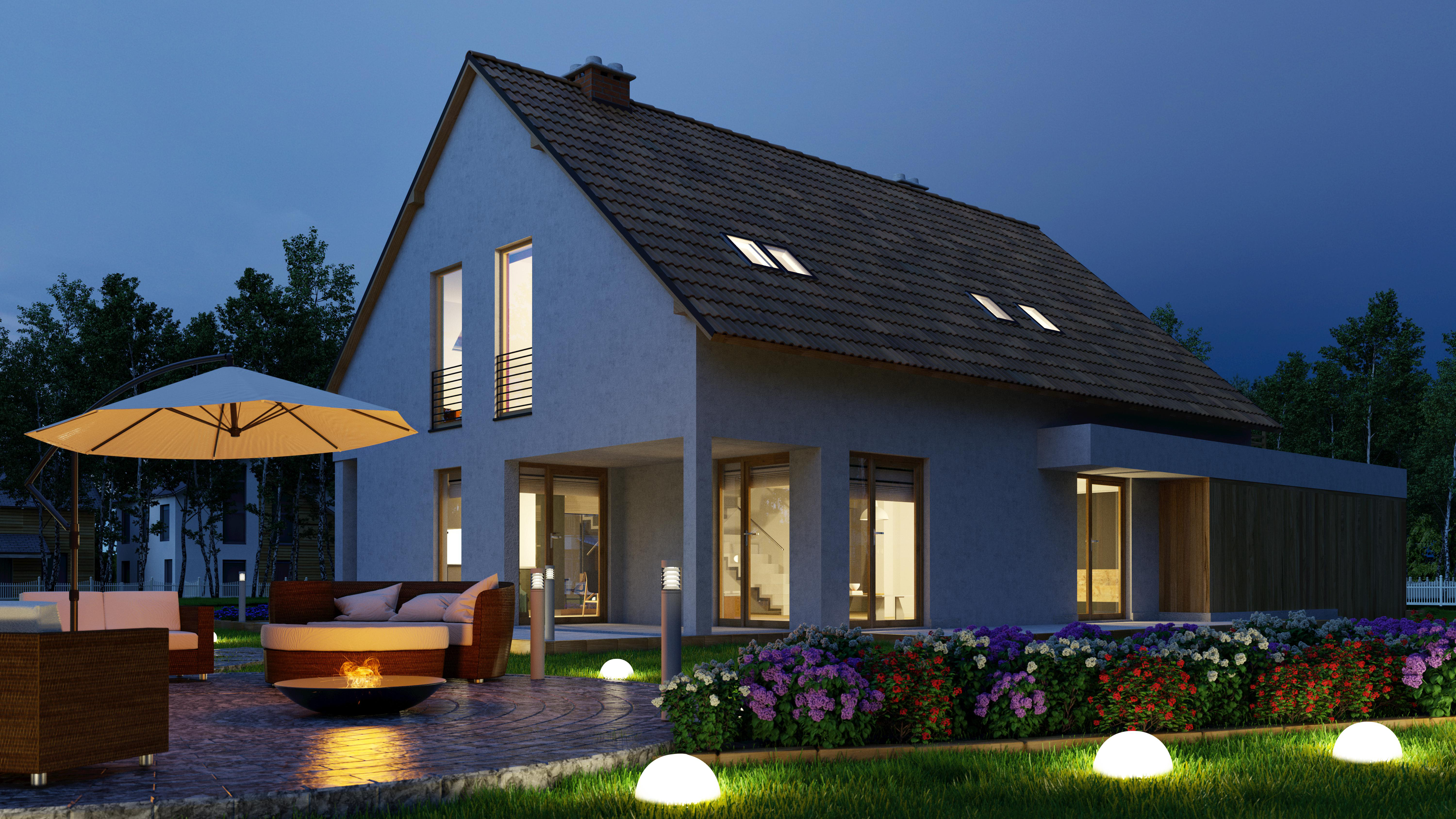 GRUNDIG 5er Set Solar LED Bodenleuchten, Weiß, Warmweiß