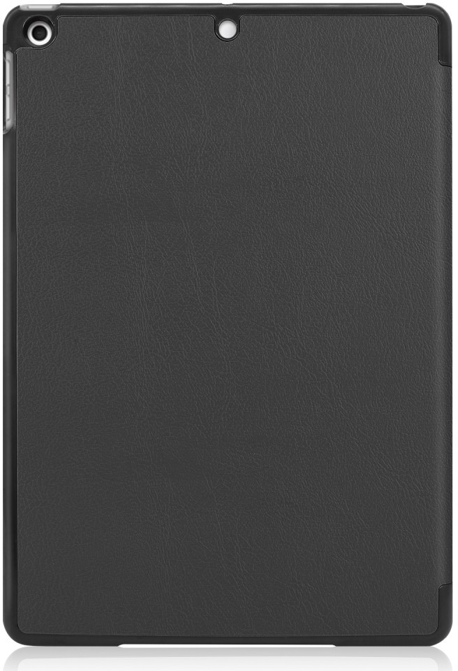 A black iPad case with a textured surface, on a white background.